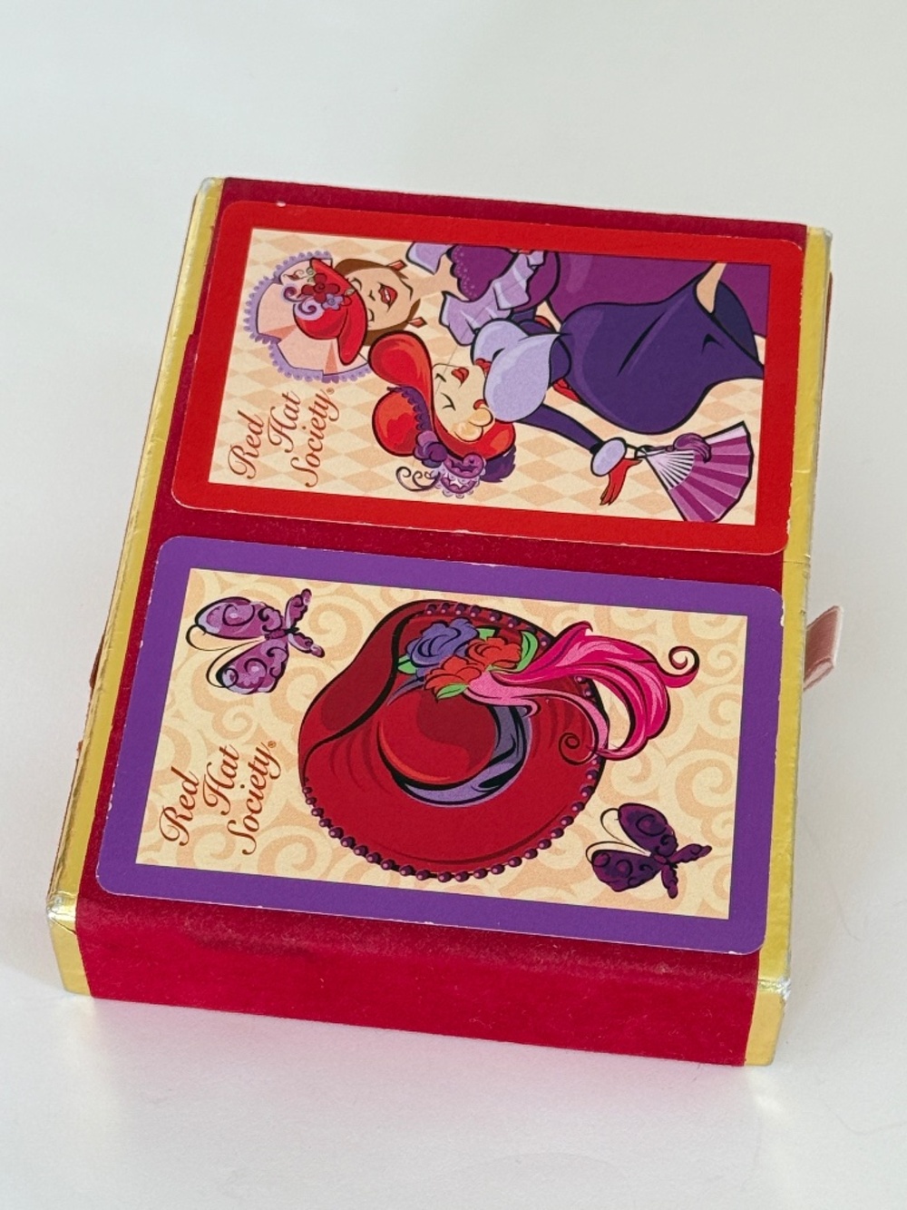 VINTAGE RED HAT SOCIETY Two Deck Set Playing Cards